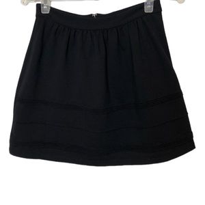J. Crew Factory Black Skirt with Horizontal Trim Strips